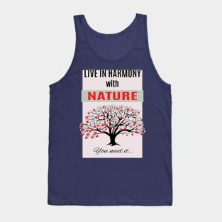 live in harmony with red apples on the tree Tank Top